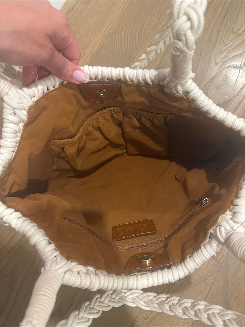 Patricia Nash Cream Woven Rope Tote - Picture 4 of 4